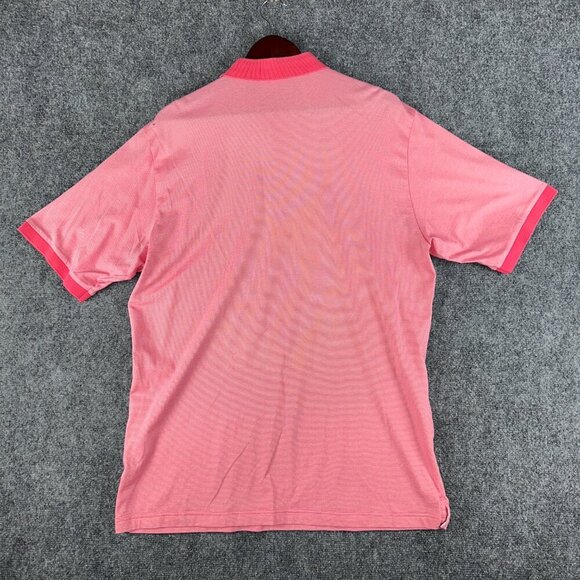St Andrews Links Golf Polo Shirt Mens Large Pink Stripe Short Sleeve Logo - Picture 7 of 10